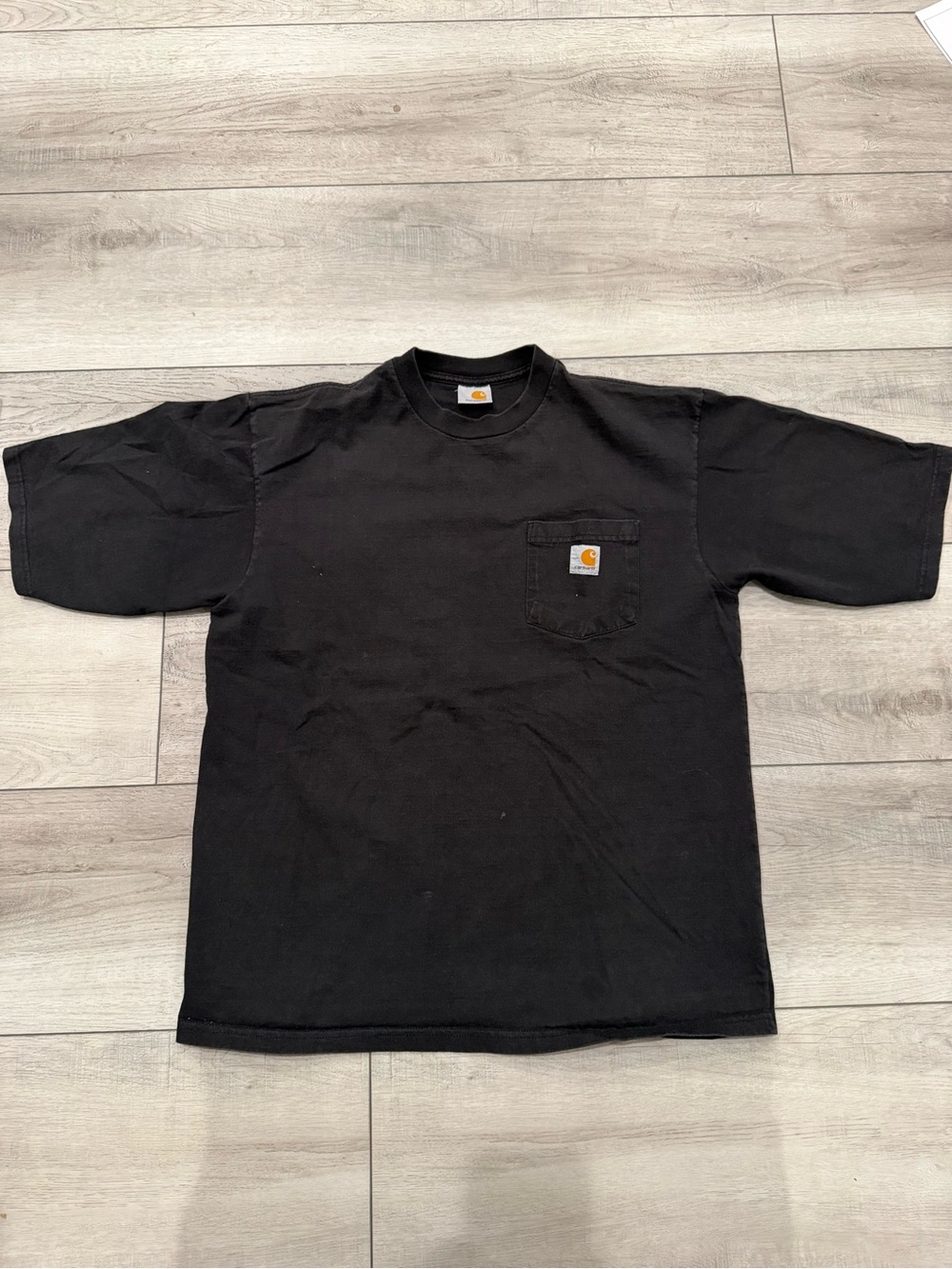 Carhartt Black Short-Sleeve Pocket Tee with Logo Patch